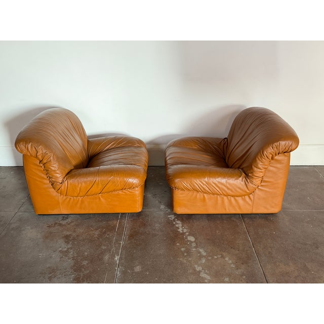Vintage 1970s Italian “Giusy” Modular Leather Sofa Chairs by Neoflex For Sale In Los Angeles - Image 6 of 11