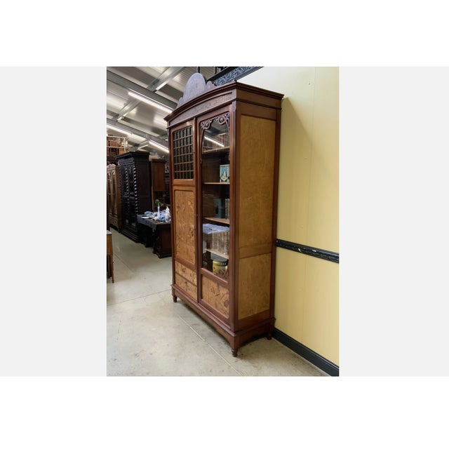 Wood Art Nouveau Cabinet in Walnut, 1900s For Sale - Image 7 of 14
