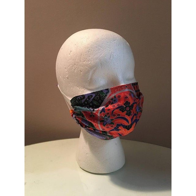 Textile Handmade Hermes Collections Imperiales Silk Scarf Surgical Face Mask For Sale - Image 7 of 8