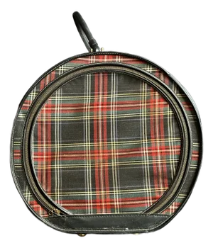 Vintage Tartan Plaid Hat Box Case