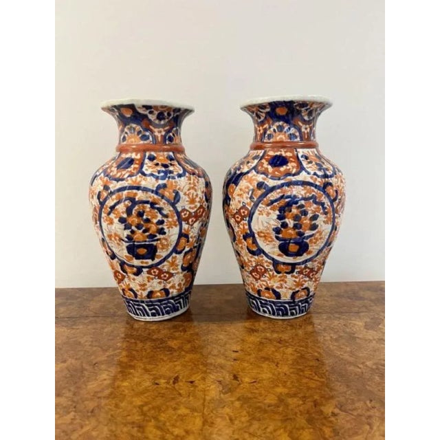 Large Japanese Imari Vases, 1900s, Set of 2 For Sale - Image 4 of 6