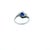 10k White Gold Oval Blue Cz Bypass Ring With Cz Accents, Size 6.5 For Sale - Image 4 of 5