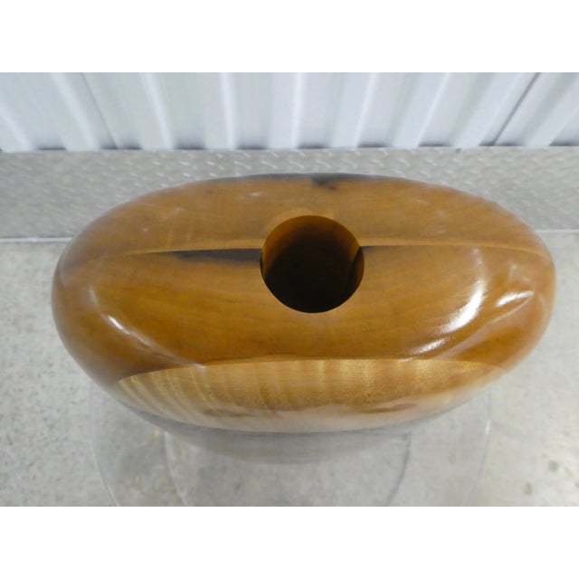 1990s Paul LaMontagne Studio Inlaid Turned Wood Vase For Sale - Image 5 of 9