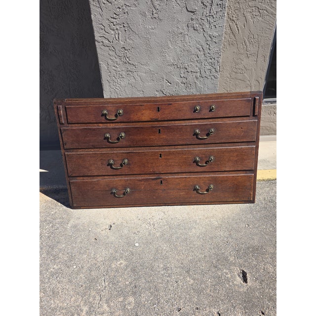 Antique Oak Secretary Chest Front Facade For Sale - Image 9 of 10