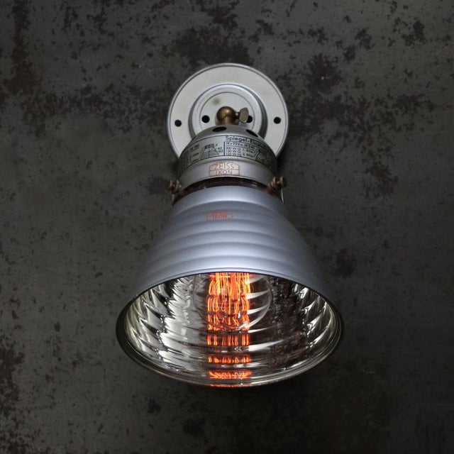 1950s Vintage Industrial Zeiss Ikon Ik180 Mercury Mirror Glass Wall Light For Sale - Image 5 of 10