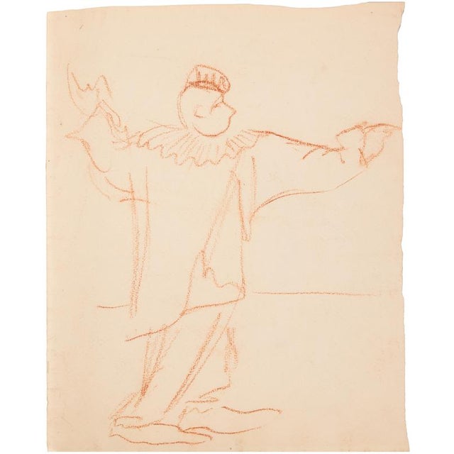 Modern Gustave Bourgogne, Pierrot, Drawing, 1930s For Sale - Image 3 of 3