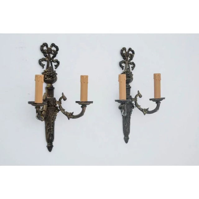 A Wall Lamps, France, 1890 Set of 2, in Flawless conditions. Designed 1890 to 1919 European Plug (up to 250V).The wiring...