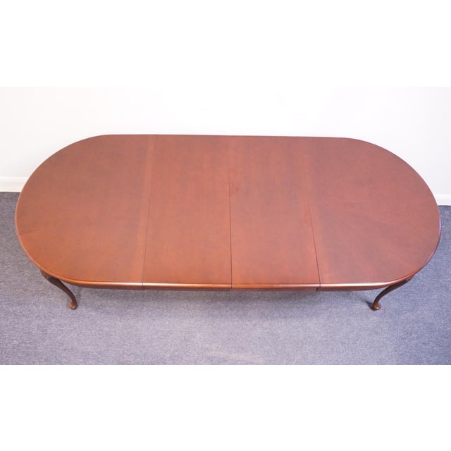 Bassett Bassett Furniture Solid Cherry Traditional Queen Anne Style 100" Oval Dining Table For Sale - Image 4 of 11