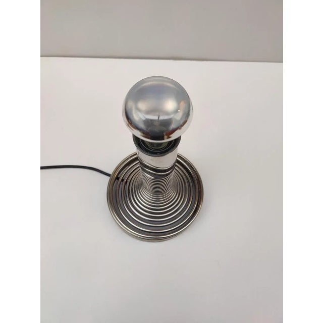 Angelo Mangiarotti Italian Spirale Table Lamp in Chrome Steel by Angelo Mangiarotti, 1970s For Sale - Image 4 of 9