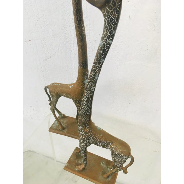 Boho Chic Vintage Brass Giraffes, a Pair For Sale - Image 3 of 10