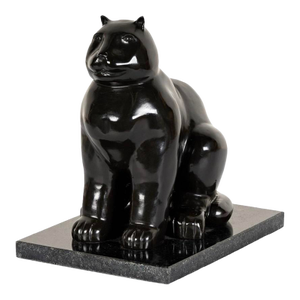 Exquisite Bronze Foundry Edition Cat Sculpture After Fernando Botero, Cast at Fonderia Mariani, Italy