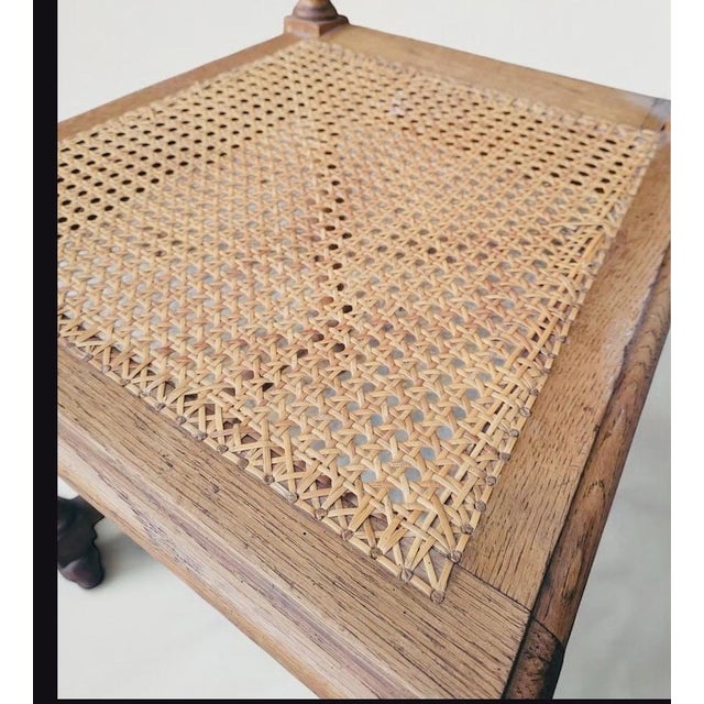 Beige Victorian French Oak Caned Dining Chairs, 1920s, Set of 2 For Sale - Image 8 of 10