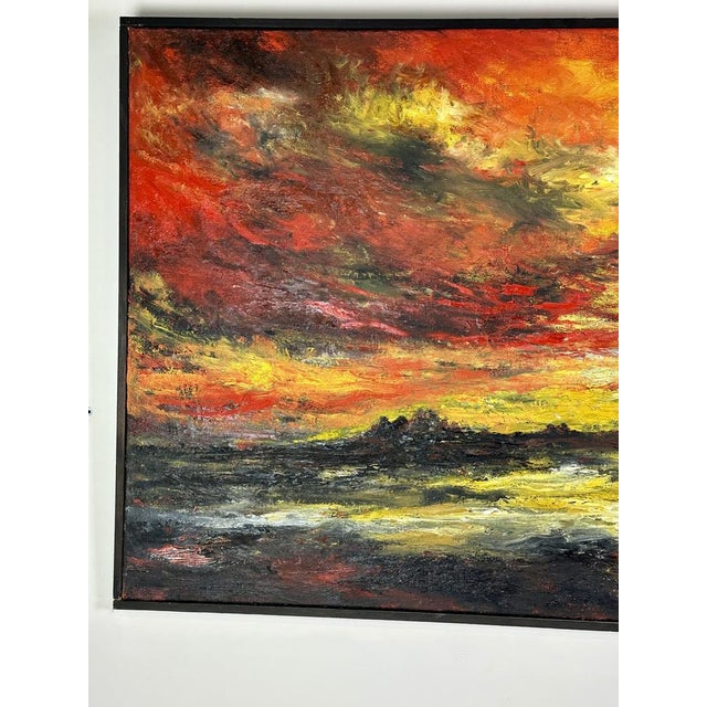 Painting / oil on canvas dawn by Hipolito JIMENEZ Very pretty monochrome monochrome, very beautiful and large format....