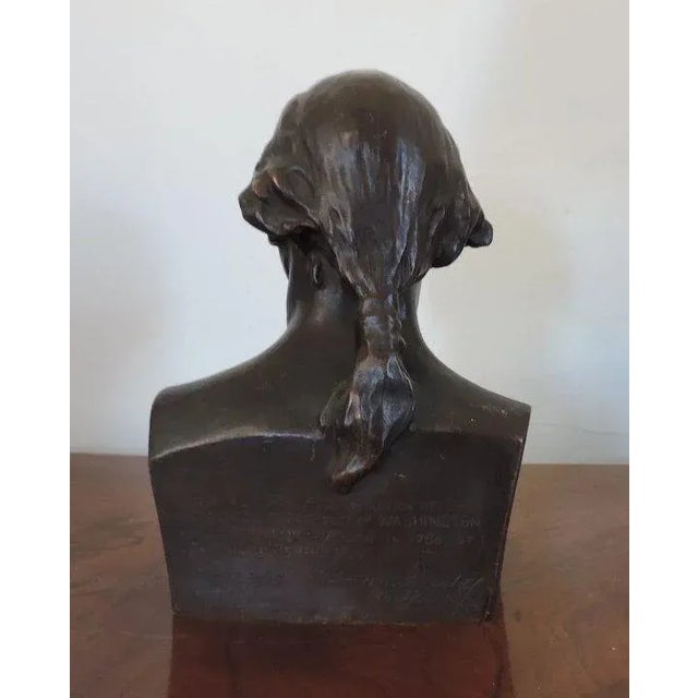 Bronze Houdon Style Patinated Bronze George Washington Bust For Sale - Image 8 of 11