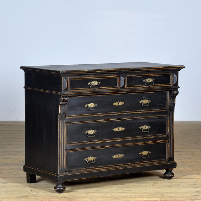 Black Chest of Drawers, 1900 For Sale - Image 3 of 15