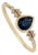Pear Cut Blue Sapphire and Diamond Cluster Vintage Ring in 14k Gold Size 7 For Sale