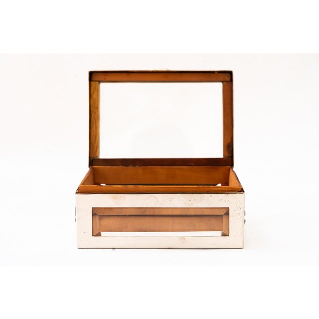 Nickel-Plated, Wood and Cut Glass Box, Vienna, 1920 For Sale - Image 11 of 15