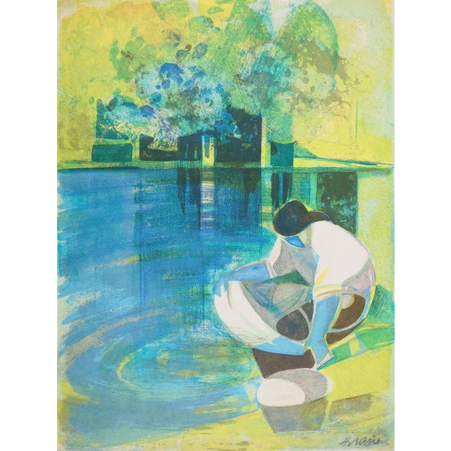 Camille Hilaire, La Lavandière, Lithograph For Sale - Image 5 of 5