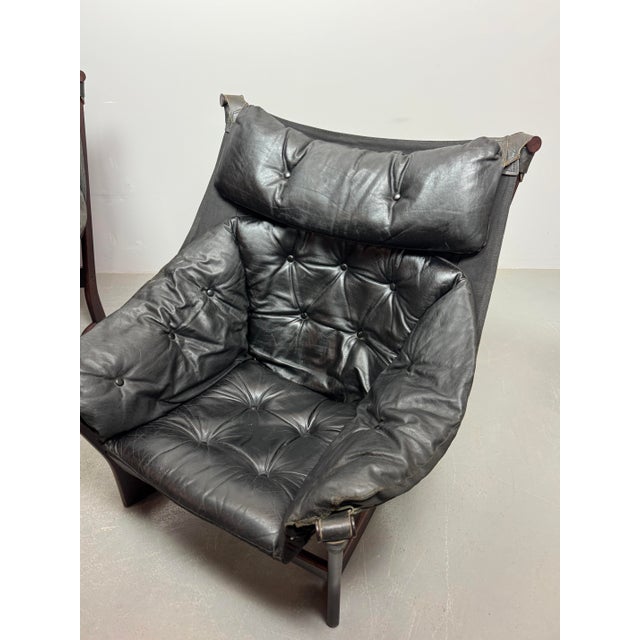 1970s Mid-Century Trega Sling Lounge Chairs by Tormod Alnæs for Sørlie Møbler, Norway, 1970s For Sale - Image 5 of 17