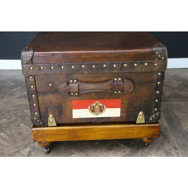 Antique Leather Trunk from Louis Vuitton, 1900s For Sale - Image 12 of 18