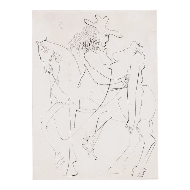 1960s Salvador Dali Etching From Les Amours De Cassandre Titled "Cheval Picasso" For Sale