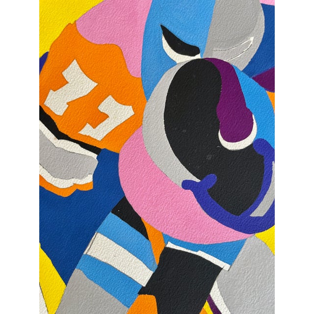 Cool and very colorful watercolor on paper by Mariette Bevington. Signed and dated 1962 on lower left corner. Unframed....