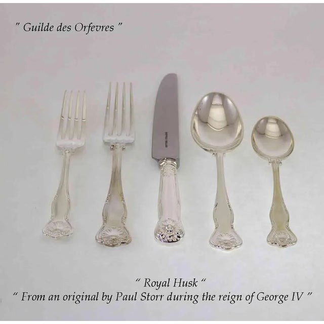 English New Royal-Husk Silverplate Flatware Set for 12- 75 Pieces For Sale - Image 3 of 13