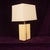 Paper Italian Rationalist Geometric Parchment and Metal Table Lamp by Tommaso Barbi, 1970s For Sale - Image 7 of 17