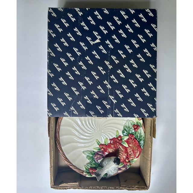 1993 Fitz & Floyd "Winter Fruit" Chickadee Porcelain Plate For Sale - Image 14 of 18