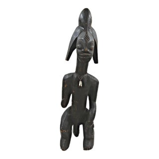 Antique African Mumuye Iagalagana Jagana Seated Figure Sculpture From Nigeria For Sale