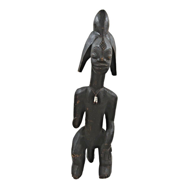 Antique African Mumuye Iagalagana Jagana Seated Figure Sculpture From Nigeria For Sale