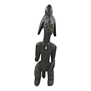 Antique African Mumuye Iagalagana Jagana Seated Figure Sculpture From Nigeria