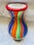 Beautiful Vintage Millefiori Striped Italian Murano attributed Heavy Glass Paperweight Vase measuring 12 1/2” tall and 6”...
