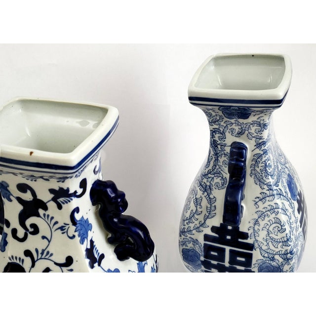 Blue Vases Chinese Pair For Sale - Image 8 of 11