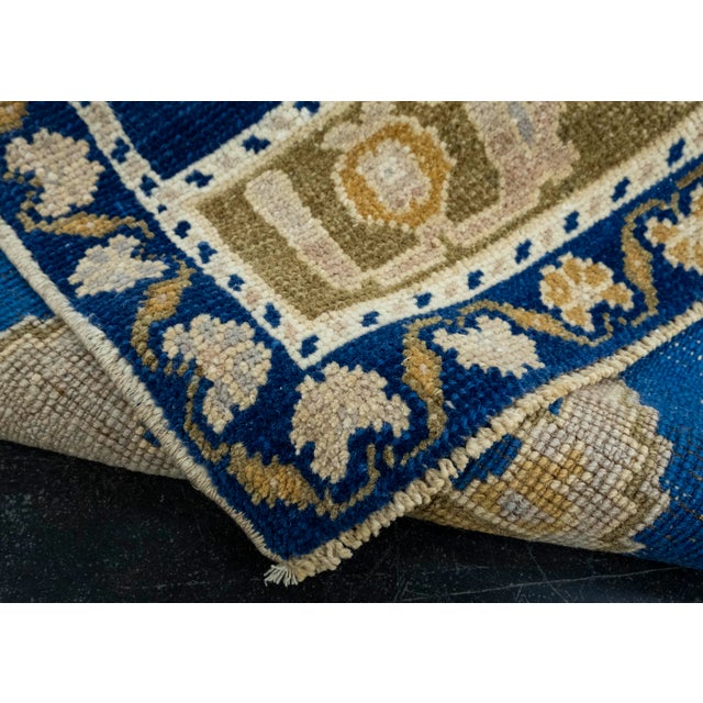 Textile Turkish Mini Rug Oriental Hand Knotted Vintage Rug 1'11" x 3'8" #16643 For Sale - Image 7 of 8