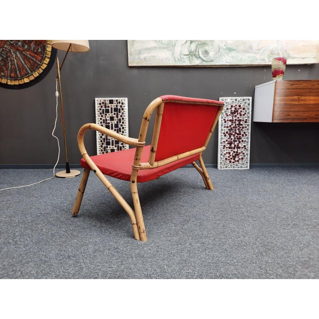 Wood Mid-Century Bamboo Kitchen Bench, 1950s For Sale - Image 7 of 11
