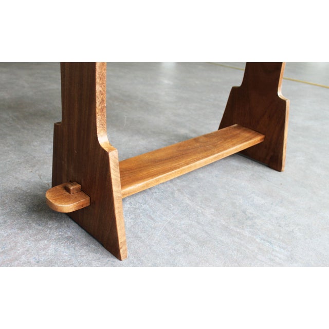 Brutalist Side Table in Exotic Wood, 1950s For Sale - Image 6 of 10