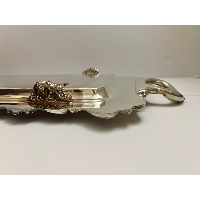 Vintage 27" W. & S. Blackinton Ornate Silverplated Handled & Footed Serving Tray For Sale - Image 10 of 10