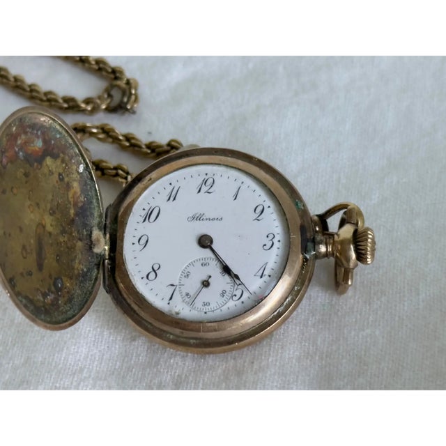 Late Victorian Gold Filled Guard Chain With Illinois Hunter Case Pocket Watch, C. 1890–1900 For Sale - Image 14 of 14