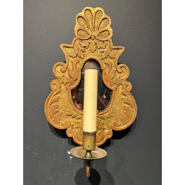 Late 19th Century Italian Gilt Wood Sconces - A Pair For Sale - Image 10 of 11