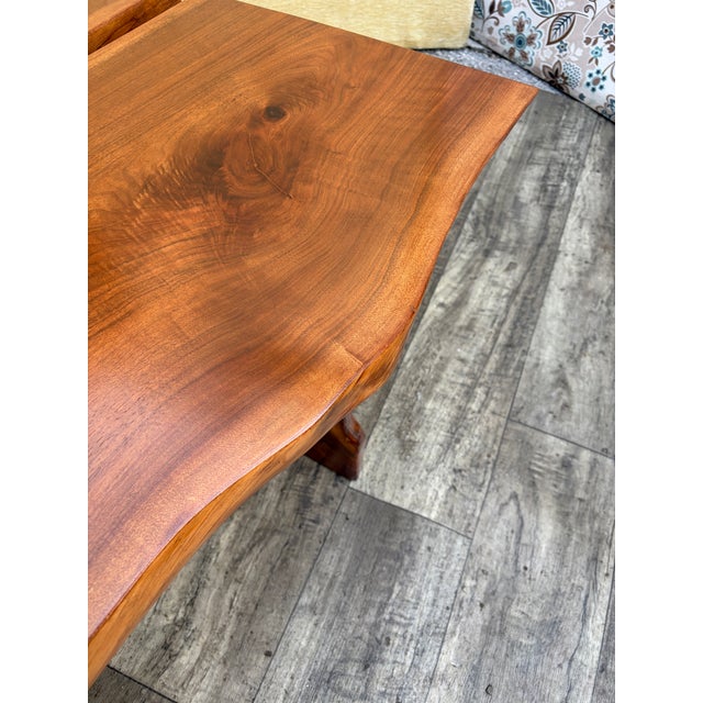 Organic Live-Edge Solid Wood Coffee Table in the Mira Nakashima Style. Circa 1980s. For Sale - Image 9 of 15