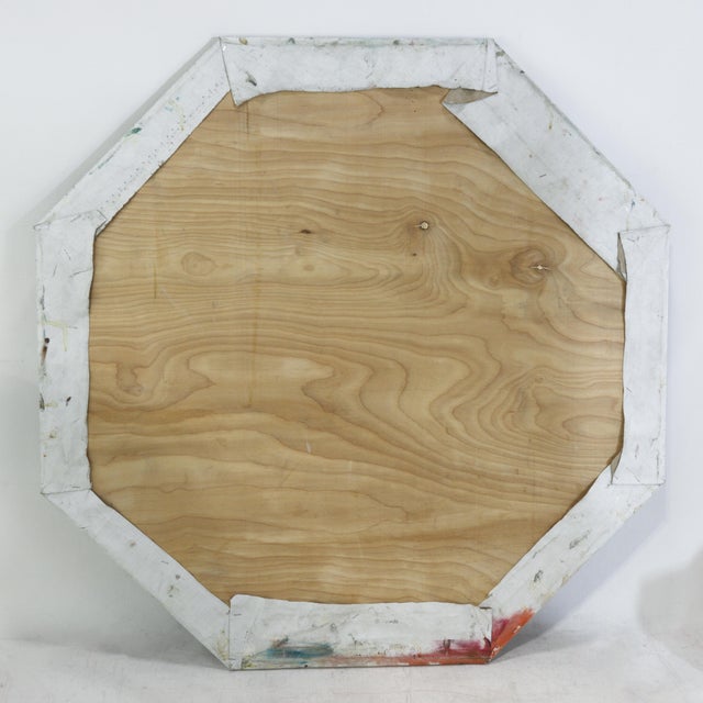 Vintage Octagonal Oil Painting - Classical Roman Ruins Capriccio Landscape For Sale - Image 10 of 11