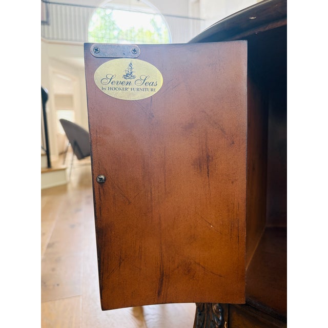 Pair of 1940s Hooker Furniture Seven Seas Oval Drum Accent Cabinet Side Tables For Sale In Houston - Image 6 of 15