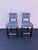 Transitional Blue & White Geometric Upholstered Counter Height Chairs With Nailhead Trim, Set of 4 For Sale - Image 3 of 7