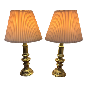 Vintage Stiffel Brass Table Lamps - Pair