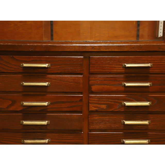 19th Century Large Antique Pine Two-Piece Stationery / Apothecary Mercantile Display Store Cabinet For Sale - Image 5 of 6