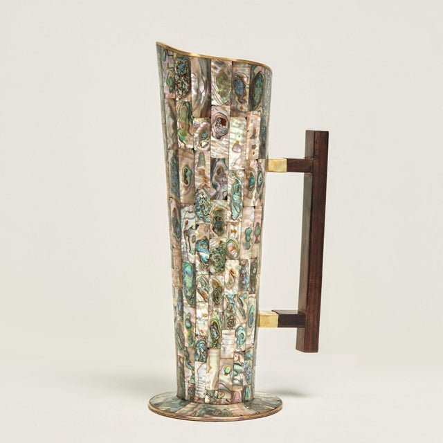 1970s Mid Century Modernist Pitcher With Mother of Pearl For Sale - Image 5 of 12