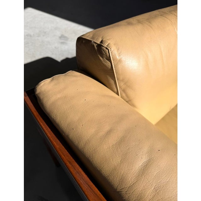 Mid Century Afra & Tobia Scarpa for Gavina Bastiano Leather & Rosewood Club Chair For Sale - Image 11 of 14