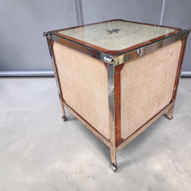1990s Charleston Polo Campaign Style Three-Drawer Side Table With Glass Top. For Sale - Image 9 of 11