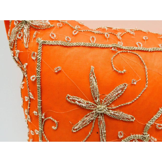 Throw Decorative Orange Accent Pillow Embellished With Sequins And Beads Chairish